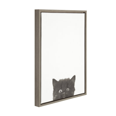 Sylvie Black Kitten Framed Canvas by Simon Te of Tai Prints by kateandlaurel - product image 7 for Resin Society