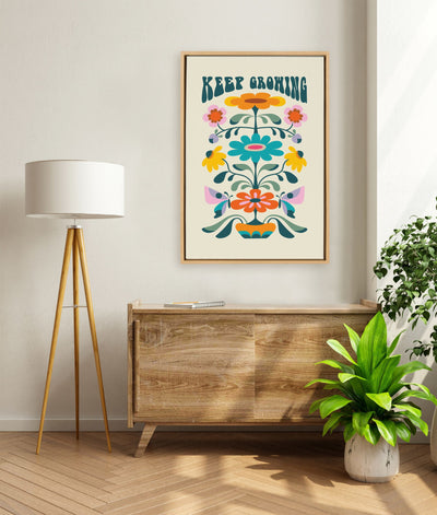 Sylvie Keep Growing Framed Canvas by kateandlaurel - product image 5 for Resin Society