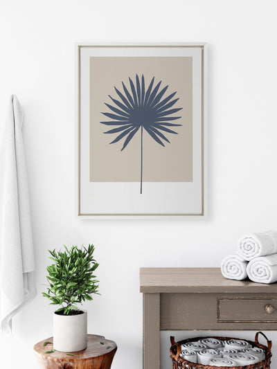 Sylvie Muted Tan and Blue Colorblock Botanical Palm Framed Canvas by kateandlaurel - product image 10 for Resin Society