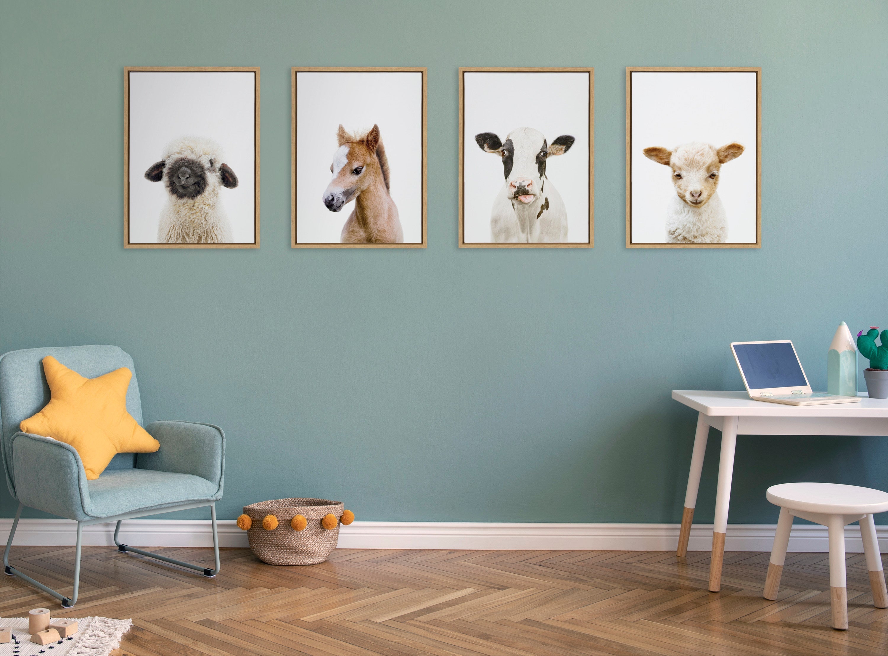 Sylvie Animal Studio Baby Horse Framed Canvas by Amy Peterson Art Studio