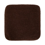Square ottoman cushion with rounded corners featuring a textured, deep brown fabric surface, shown from above on a white background.