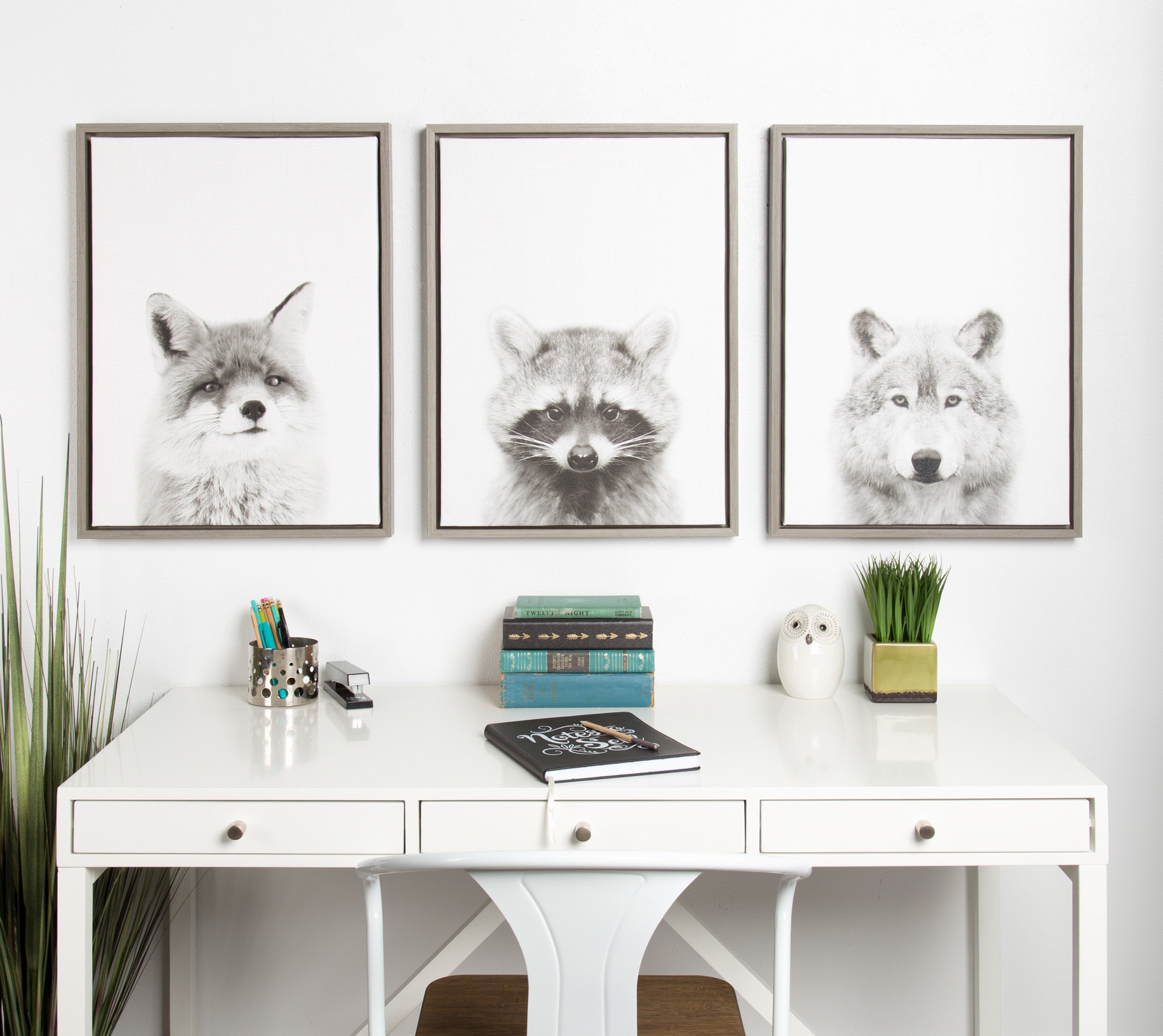 Sylvie Raccoon Framed Canvas by Simon Te Tai