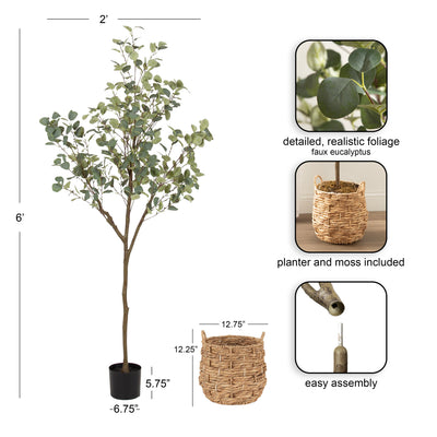 Eudora Faux Eucalyptus Tree - Kate and Laurel