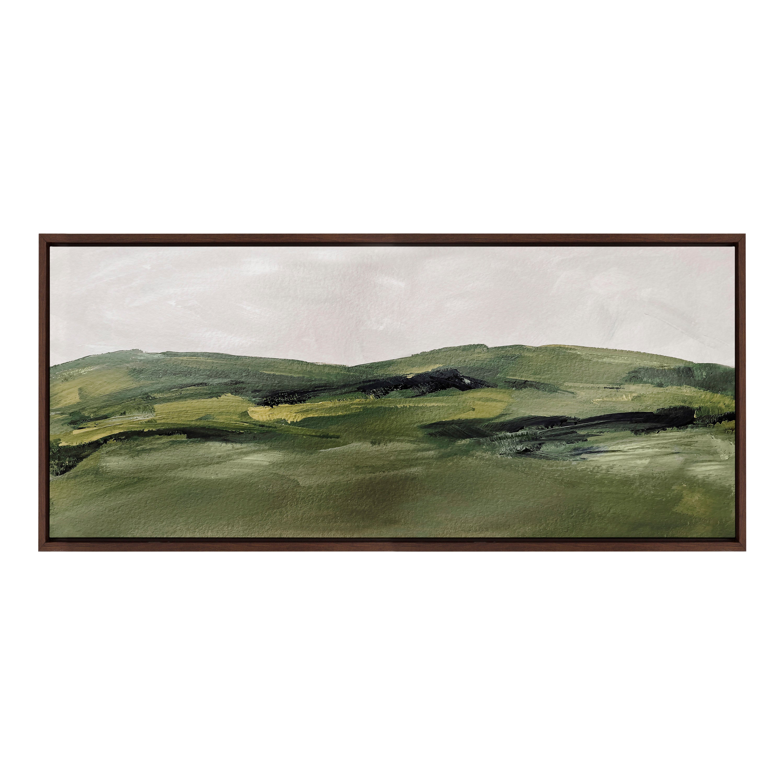 Sylvie Green Mountain Landscape Framed Canvas by Amy Lighthall
