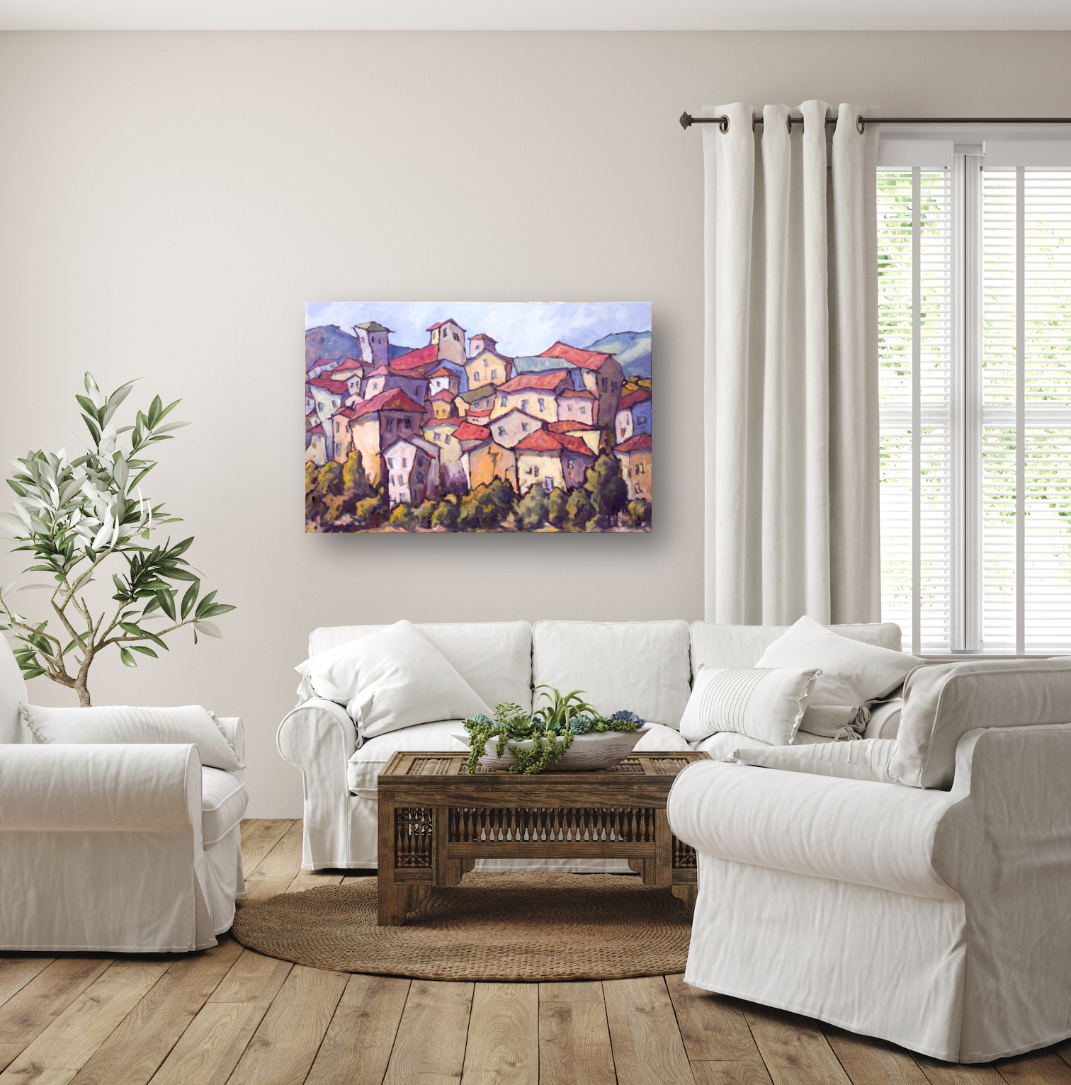 Jewel on the Hillside Artist Enhanced Canvas Print by John Beard Collection - product image 2 for Resin Society