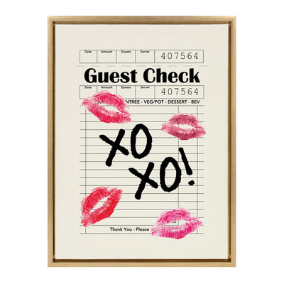 Sylvie XOXO Kisses Guest Check Framed Canvas by Alli Standefer