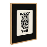 Sylvie Lucky You framed canvas art showing playful deck of cards design on gallery-wrapped canvas with floating frame