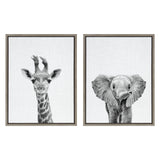 Sylvie Baby Giraffe and Elephant Framed Canvas Art Set by Simon Te of by kateandlaurel - product image 8 for Resin Society