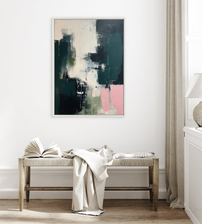 Sylvie Emerald Blush Framed Canvas by Amy Lighthall