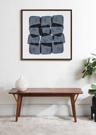 Sylvie Navy Block Abstract Framed Canvas by kateandlaurel - product image 4 for Resin Society