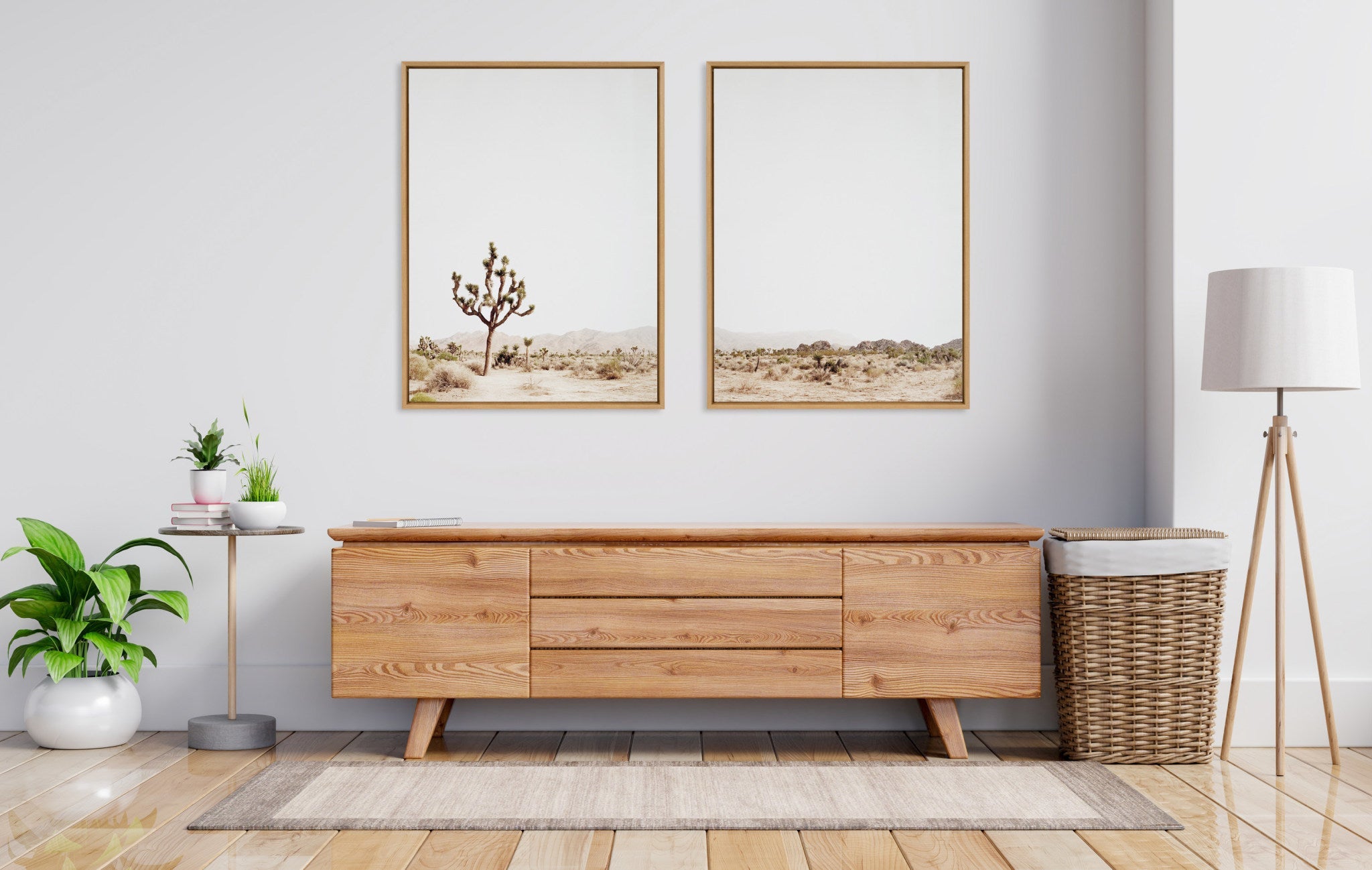 Sylvie Lone Joshua Tree Left and Right Framed Canvas Art Set by Amy Peterson Art Studio