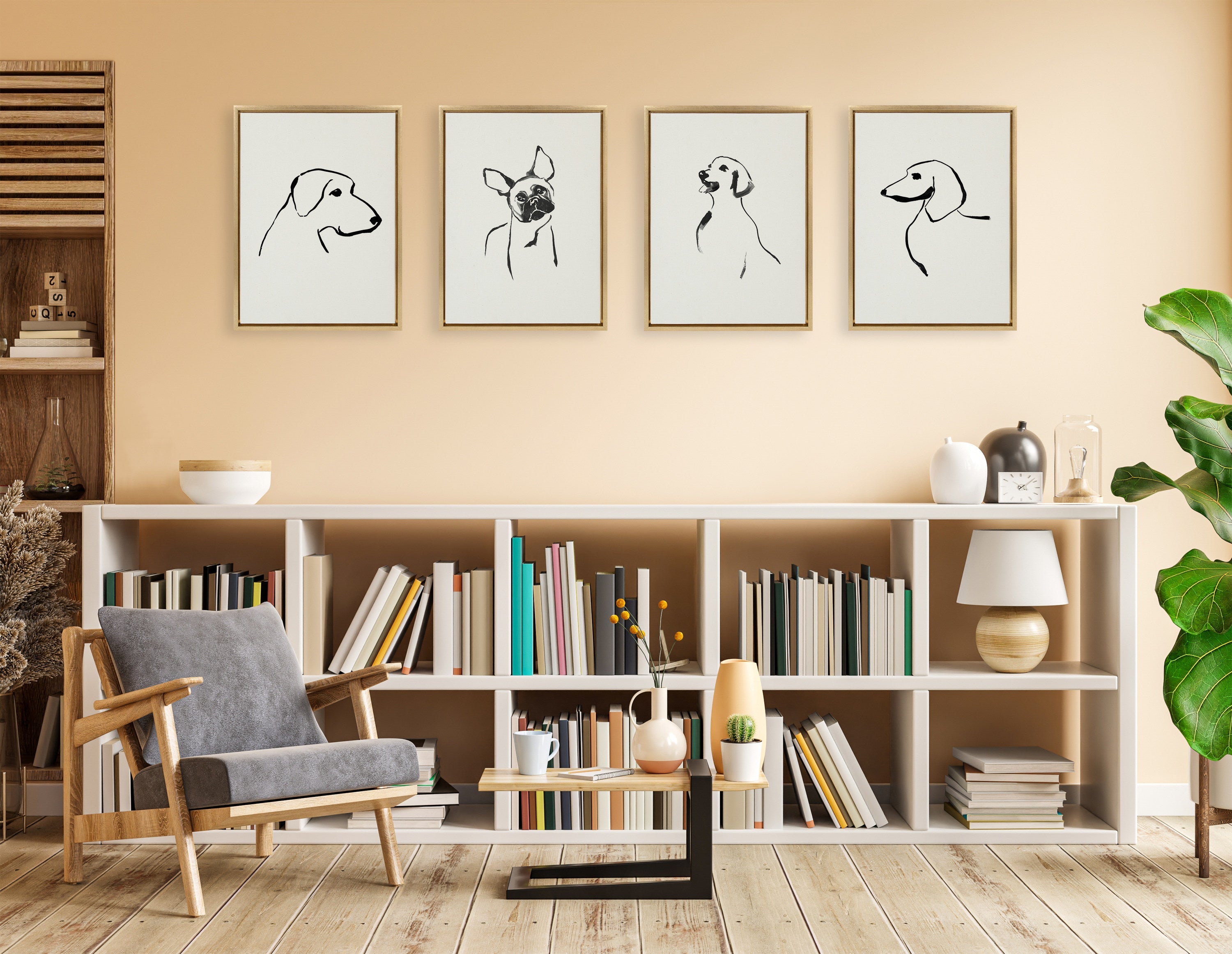 Sylvie 1023 Dachshund Framed Canvas by Teju Reval of SnazzyHues