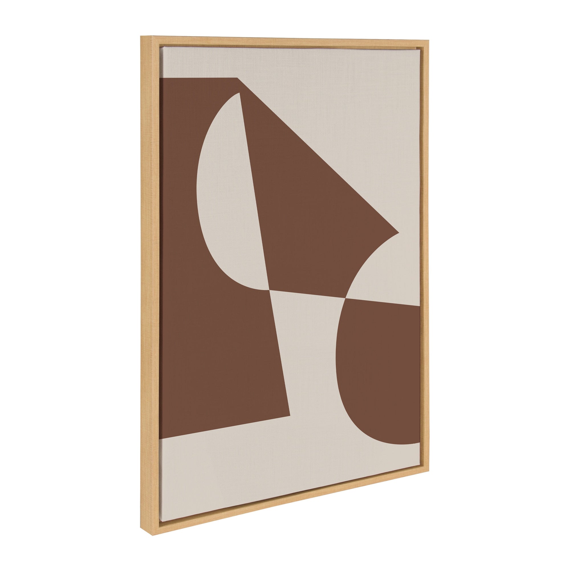 Sylvie Eye Catching Sleek Abstract 5 Brown and Beige Framed Canvas by kateandlaurel - product image 7 for Resin Society