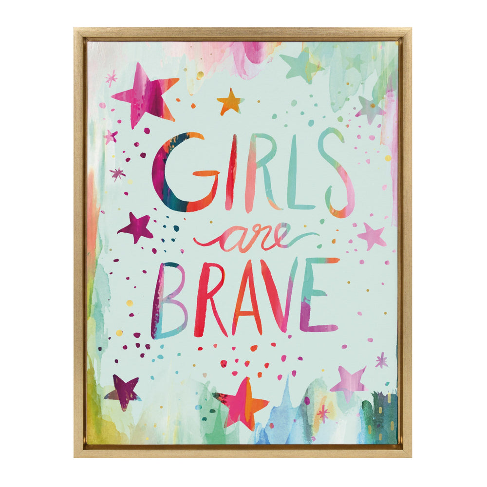 Sylvie Girls are Brave Framed Canvas by kateandlaurel - main product image for Resin Society