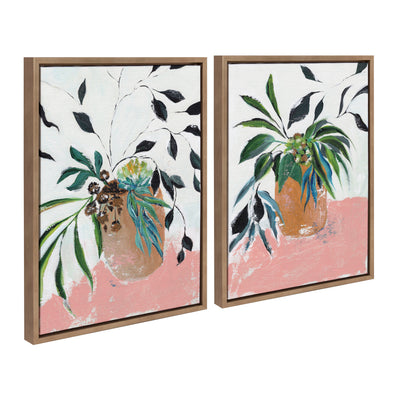 Sylvie Wild Foliage l and II Framed Canvas Art Set by Nikita Jariwala