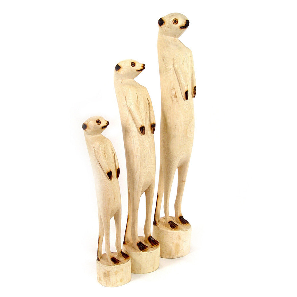 Adorable Hand Carved Standing Meerkat by Mbare Ltd - product image 3 for Resin Society