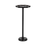 Alezar Scallop Wood Drink Table with wavy tabletop in natural finish