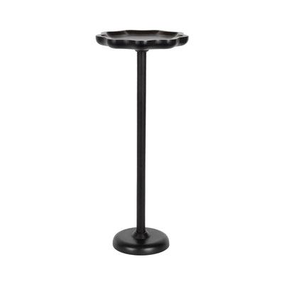Alezar Scallop Wood Drink Table with wavy tabletop in natural finish