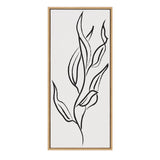Sylvie Muted Illustrated Botanical Black and White Framed Canvas by kateandlaurel - product image 2 for Resin Society