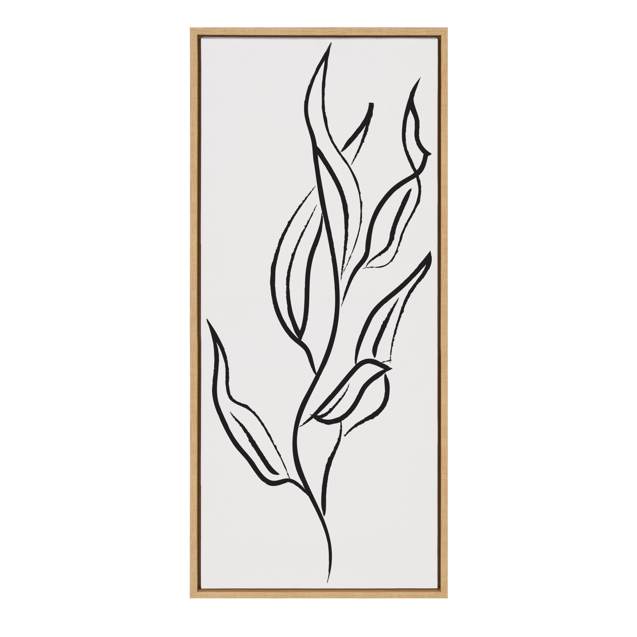 Sylvie Muted Illustrated Botanical Black and White Framed Canvas by kateandlaurel - product image 2 for Resin Society