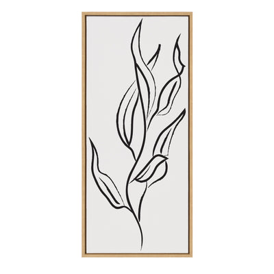 Sylvie Muted Illustrated Botanical Black and White Framed Canvas by kateandlaurel - product image 2 for Resin Society