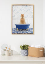 Sylvie Alpaca In Eclectic Blue Bath Framed Canvas by kateandlaurel - product image 10 for Resin Society