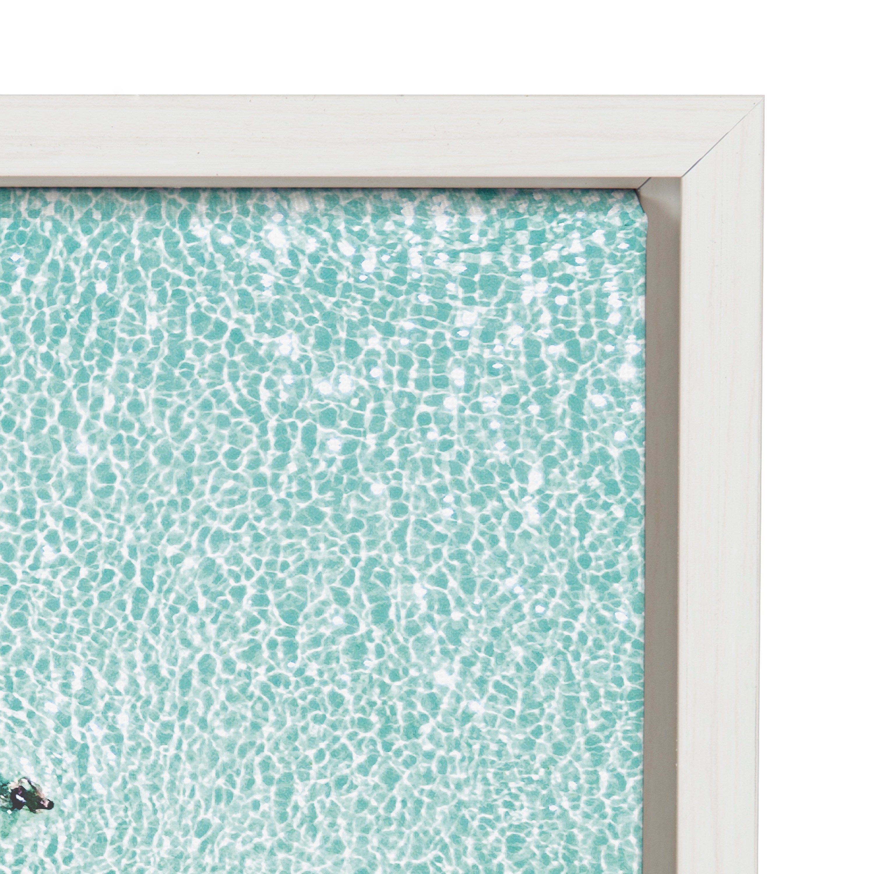 Sylvie Turquoise Beach from Above Framed Canvas by kateandlaurel - product image 11 for Resin Society
