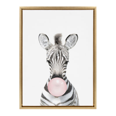 Sylvie Bubble Gum Zebra Framed Canvas by Amy Peterson Art Studio by kateandlaurel - product image 20 for Resin Society