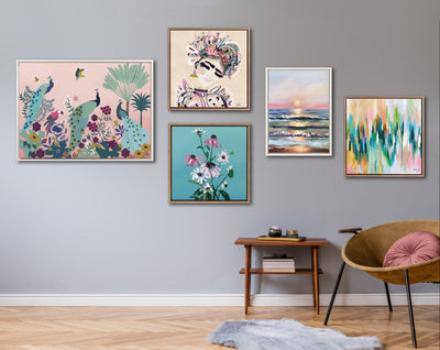 Sylvie Beaded EV Brushstroke 155 Framed Canvas by EttaVee