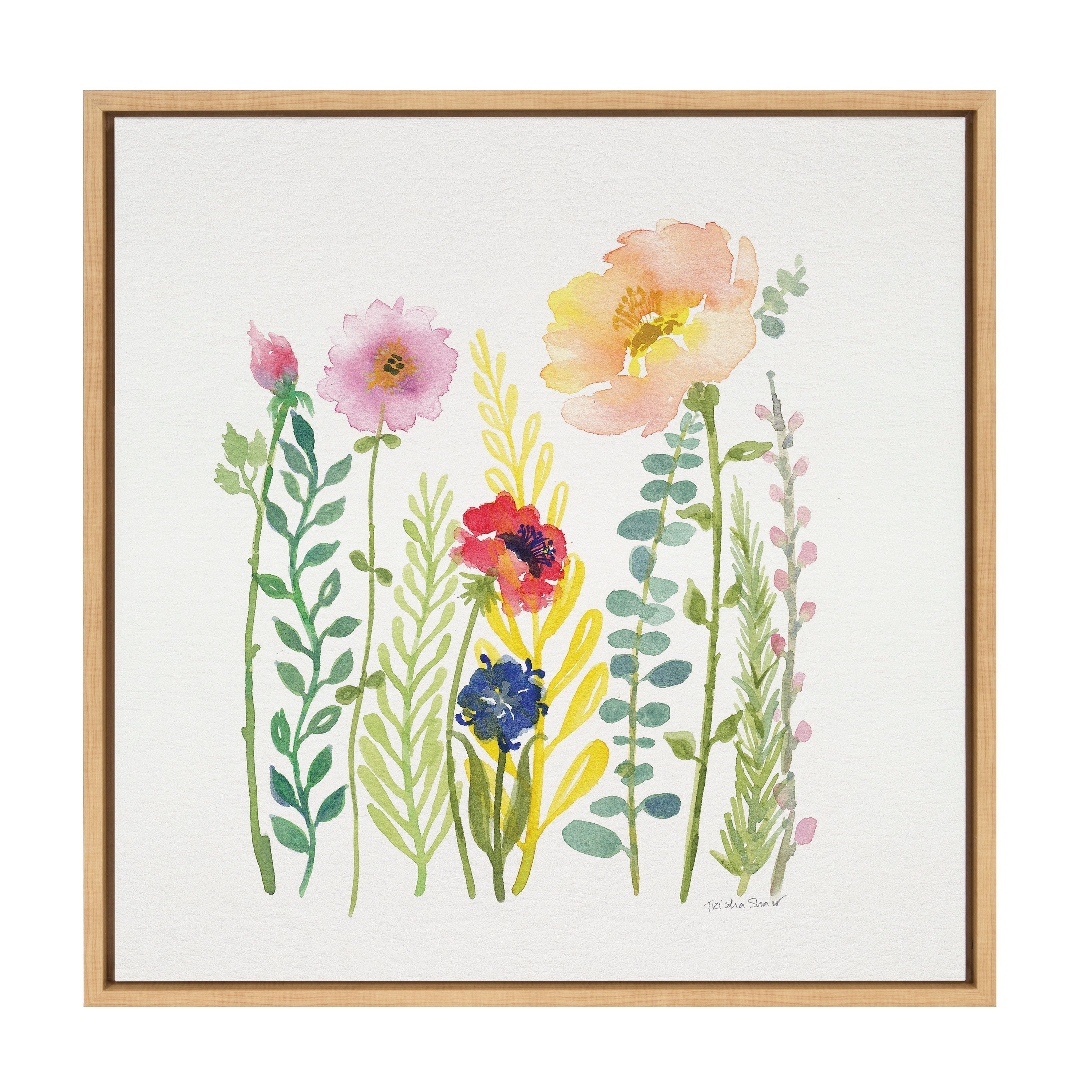 Sylvie Flowers and Ferns Framed Canvas by kateandlaurel - product image 17 for Resin Society