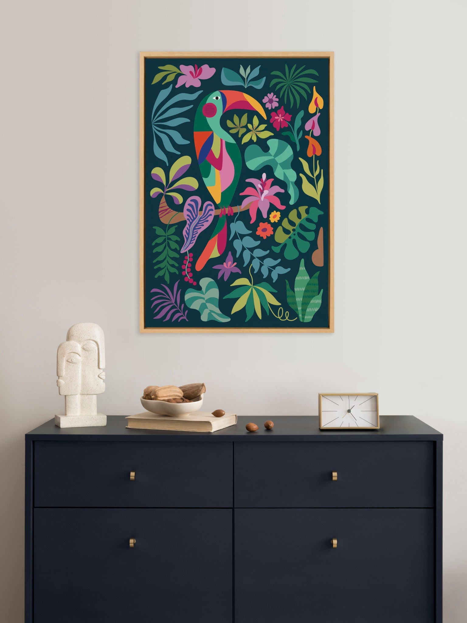 Sylvie Tropical Toucan Framed Canvas by Rachel Lee