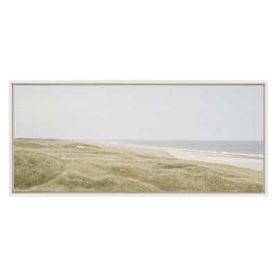 Sylvie Peaceful and Serene Coastal Landscape Framed Canvas by The Creative Bunch Studio