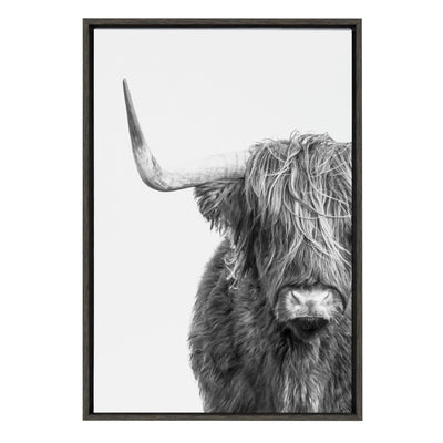Sylvie Highland Cow Framed Canvas by kateandlaurel - main product image for Resin Society