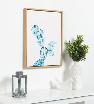 Sylvie Blue Cactus Framed Canvas by Simon Te Tai by kateandlaurel - product image 8 for Resin Society