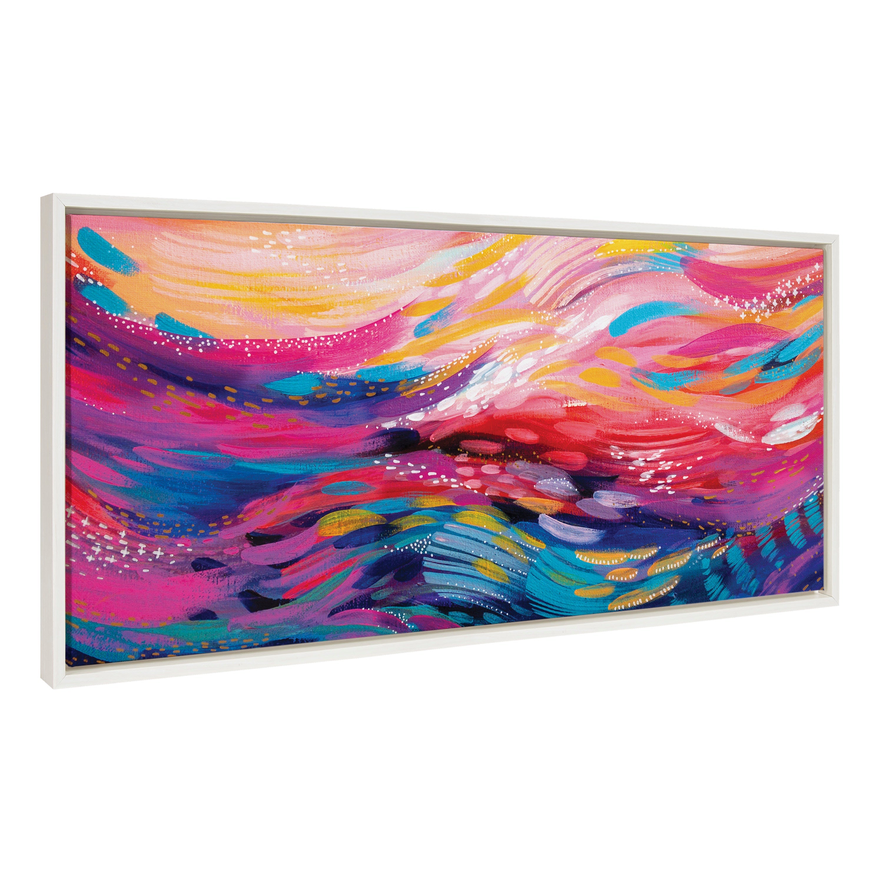 Sylvie Brush Strokes 90 Framed Canvas by kateandlaurel - product image 7 for Resin Society