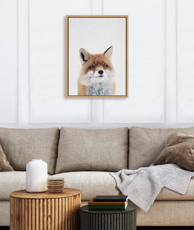 Sylvie Fox Color Framed Canvas by kateandlaurel - product image 4 for Resin Society
