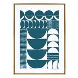 Sylvie Modern Circular Pattern Block Print Teal Framed Canvas by kateandlaurel - product image 8 for Resin Society