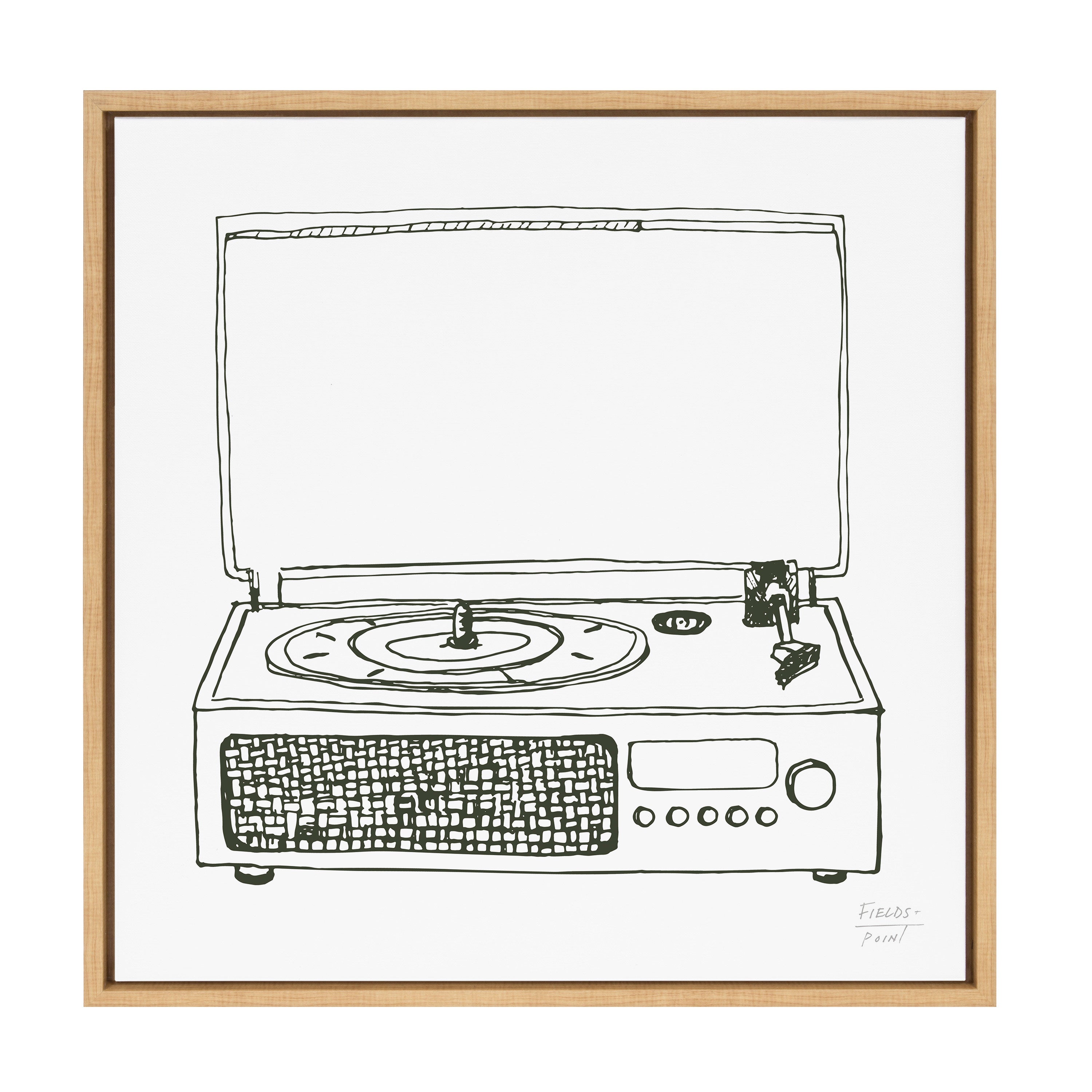 Sylvie Victrola Record Player Framed Canvas by kateandlaurel - product image 16 for Resin Society