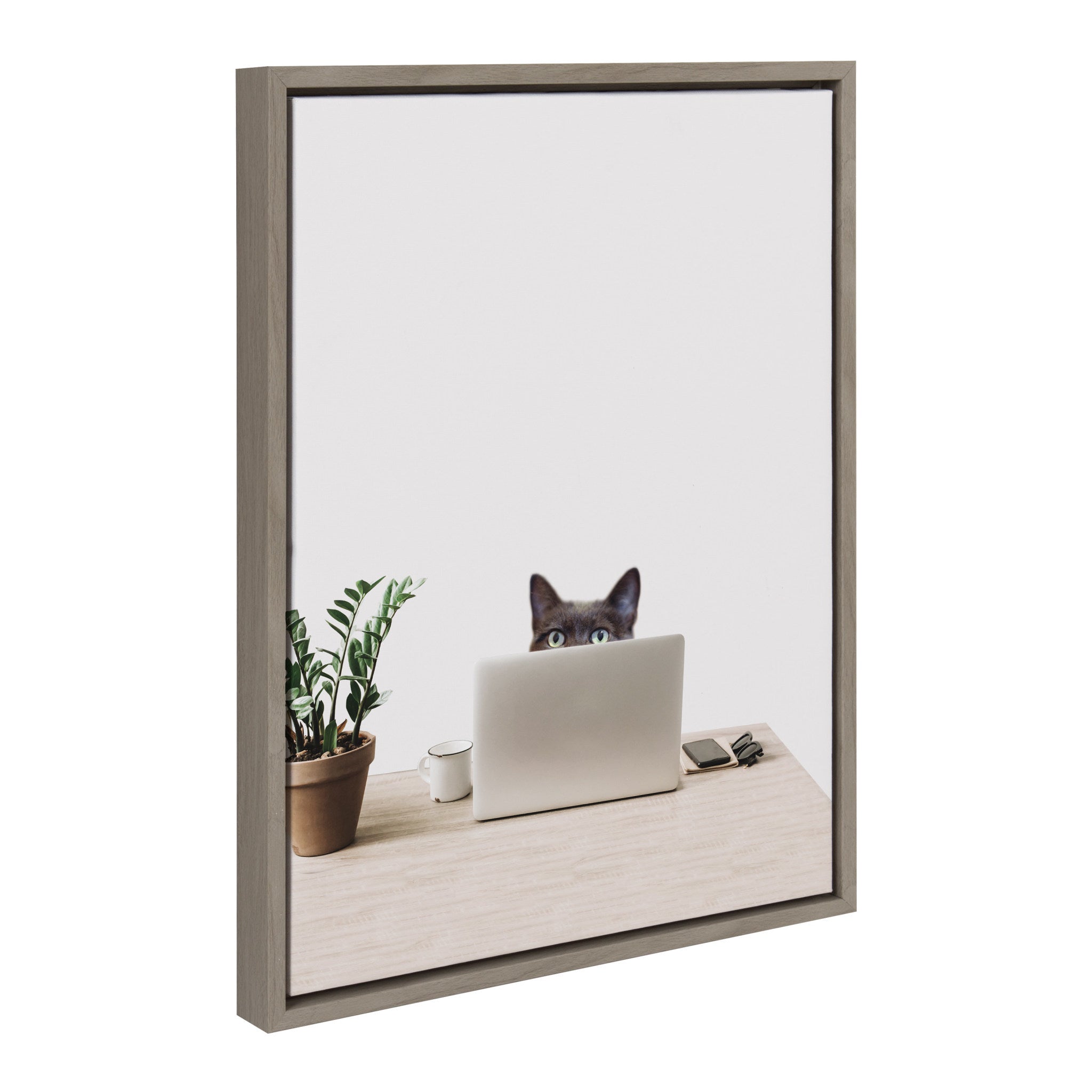 Sylvie I’m Cherise the Creative Cat Framed Canvas by kateandlaurel - product image 2 for Resin Society