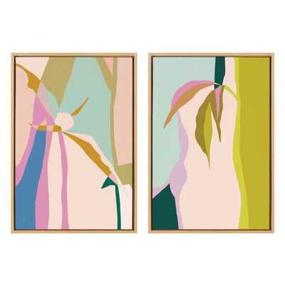 Sylvie Delight in the Moment 1 and 2 Framed Canvas by kateandlaurel - main product image for Resin Society