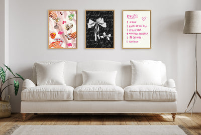 Sylvie Black White Bow Framed Canvas by Honey Island Studio