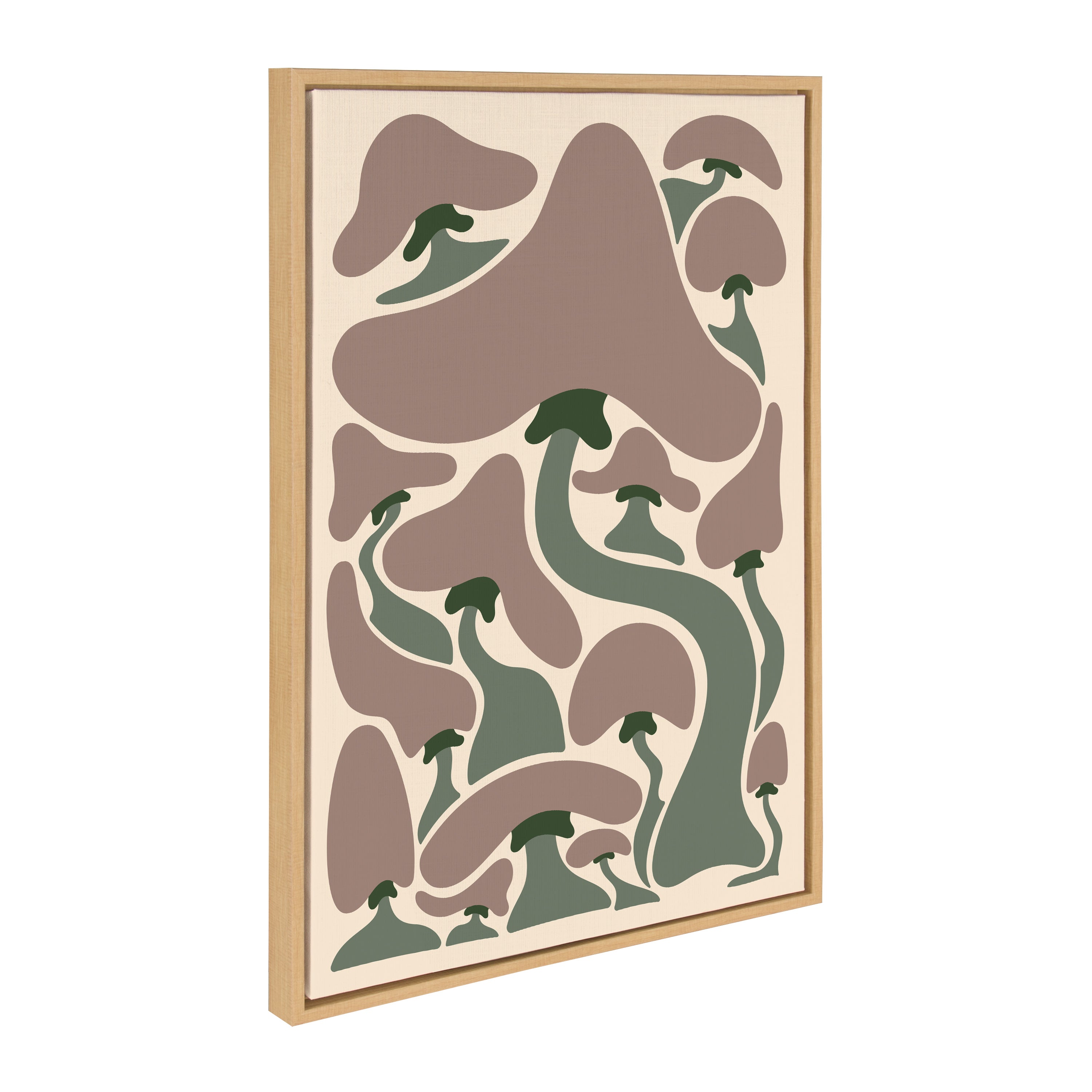 Sylvie Groovy Mushrooms 1 framed canvas featuring colorful mushroom illustration by Carrie Cantwell