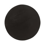 Round black wood drink table top with subtle grain texture, shown from above against a white background