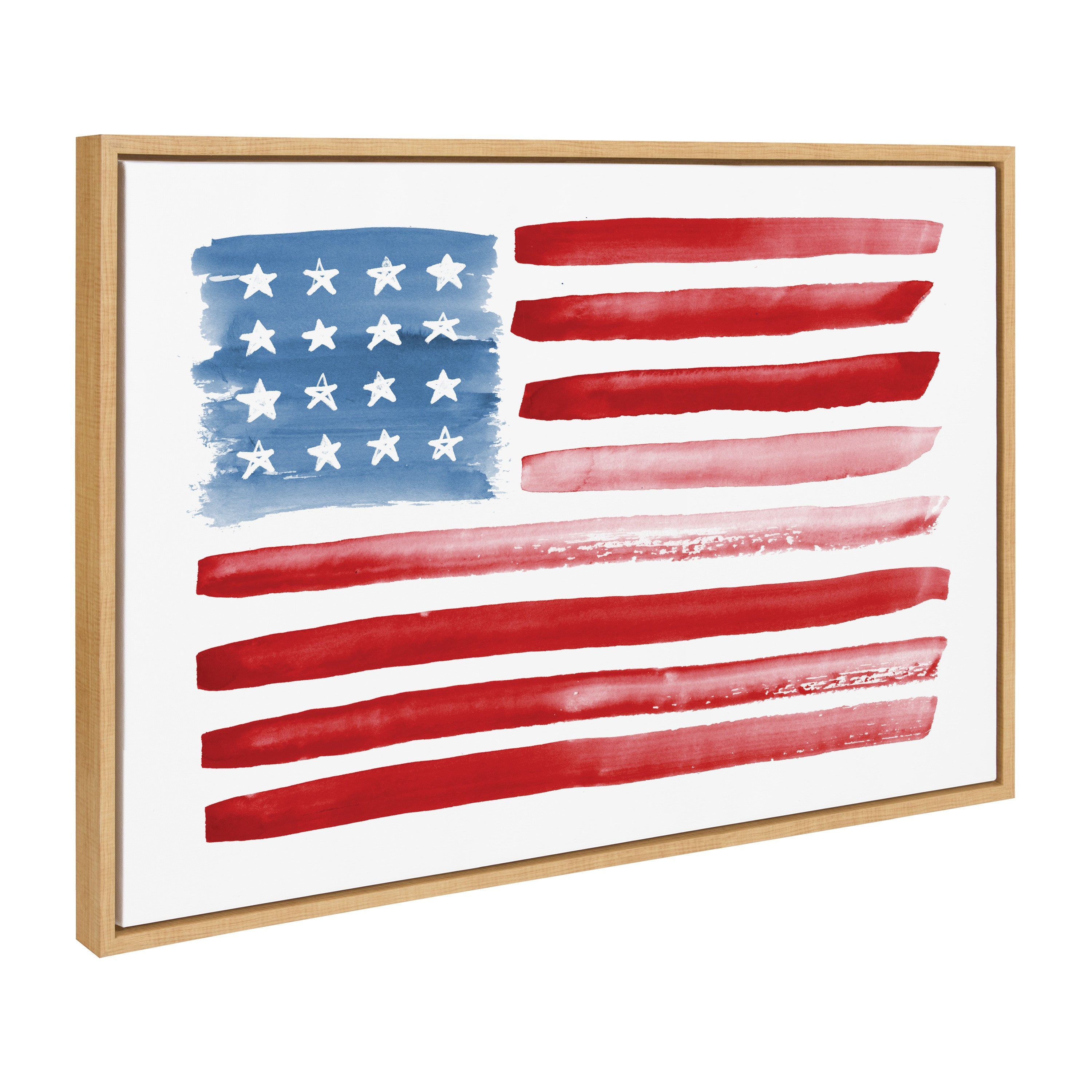Sylvie Flag Alone Framed Canvas showing vibrant red, white, and blue American flag artwork by Sara Berrenson