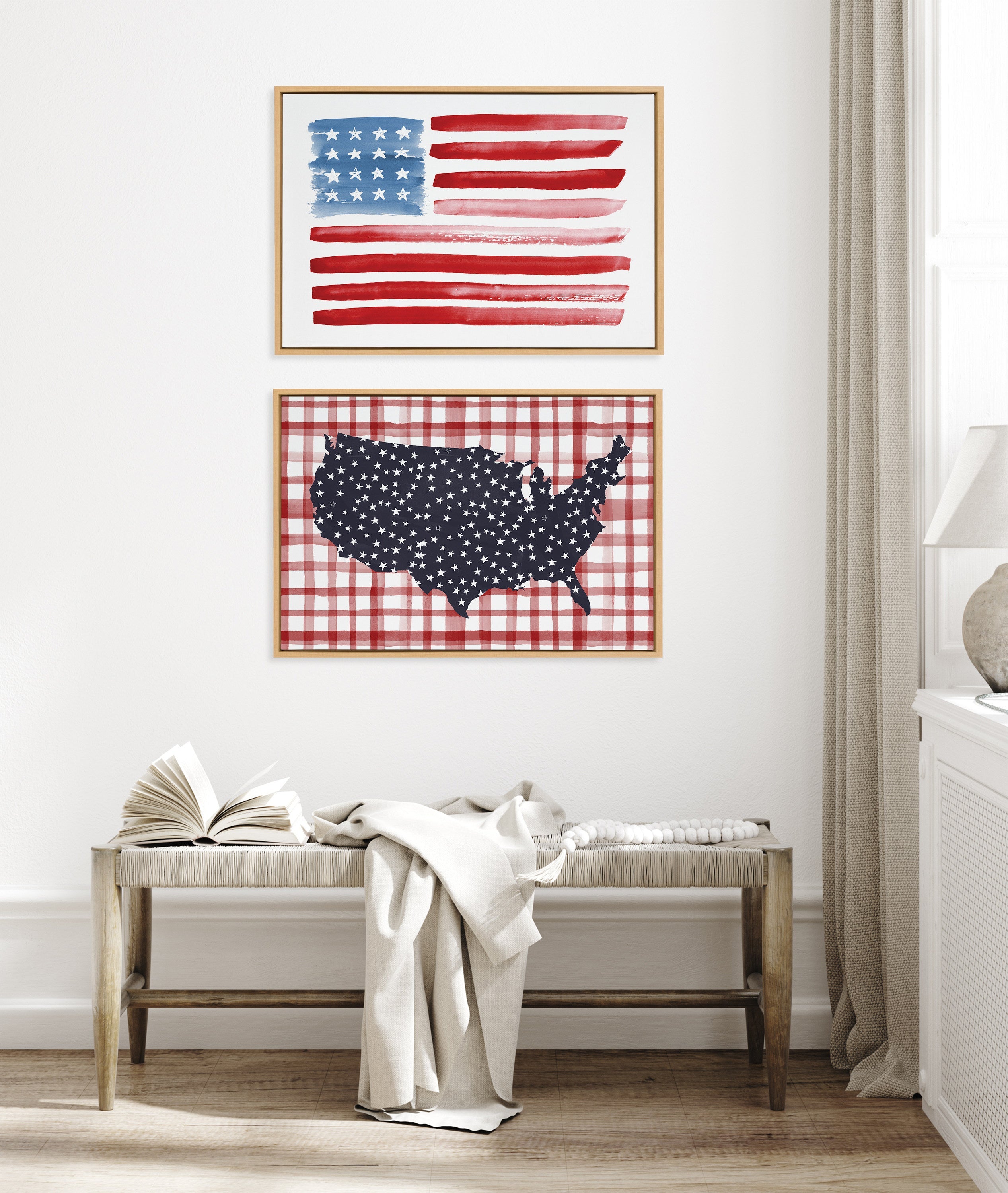 Sylvie Flag Alone Framed Canvas by Sara Berrenson