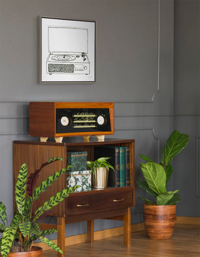 Sylvie Victrola Record Player Framed Canvas by kateandlaurel - product image 14 for Resin Society