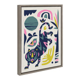 Sylvie Mid Century Modern Tiger and Bird Framed Canvas by kateandlaurel - product image 2 for Resin Society