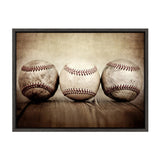 Sylvie Three Vintage Baseballs Framed Canvas by kateandlaurel - product image 9 for Resin Society