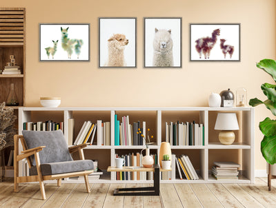 Sylvie Alpaca Floofs Framed Canvas by Faryn Hughes