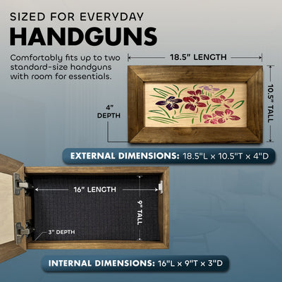 Just Flowers Hidden Gun Storage Wall Decor by Bellewood Designs - product image 6 for Resin Society